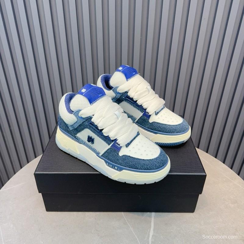 2024 Unisex Amiri blue white denim mesh sneakers MJ00360
