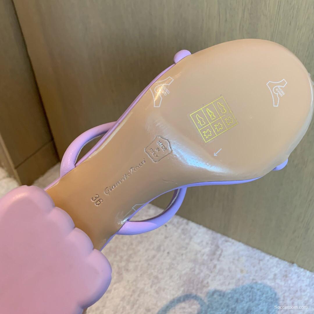 2025 Women Gianvito Rossi Purple Leather Slippers