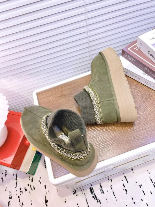 2024 Women UGG Olive Suede Wool Sock Boots MJ00230