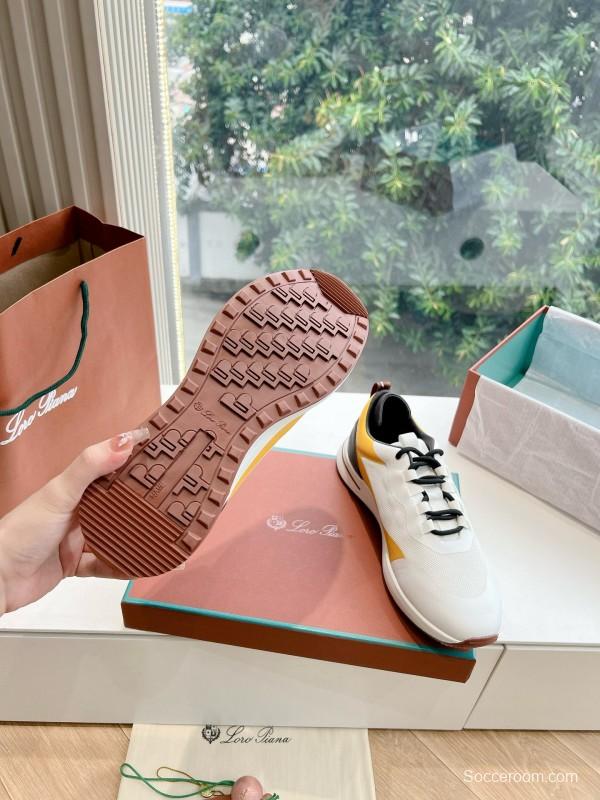 2024 Unisex Le Parmentier White Yellow Black Knit Sneakers Top Version MJ00340