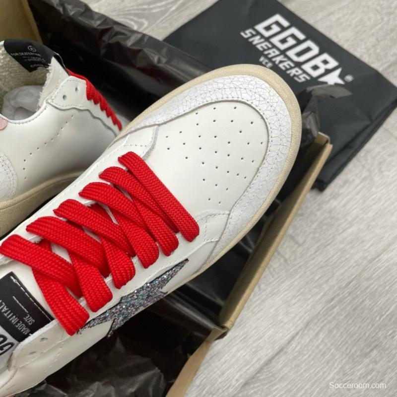 2024 Unisex GGDB White Red Leather Low-Top Sneakers MJ00260