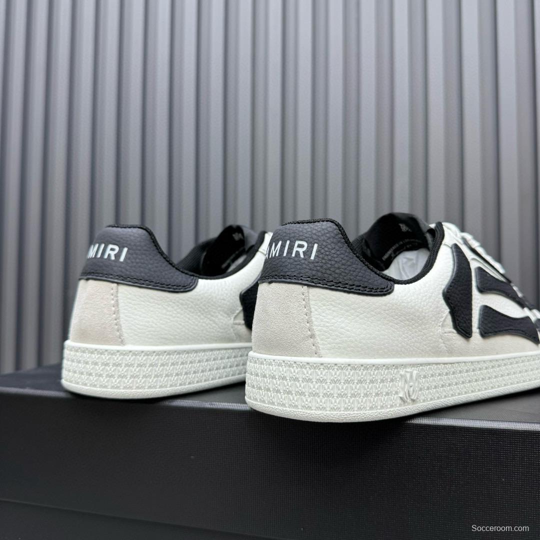 2024 Unisex Amiri White Black Leather Sneakers MJ00300