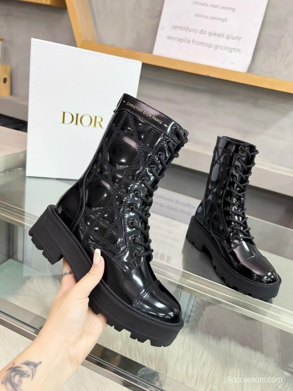 2024 Women Dior Black Leather Boots MJ00430