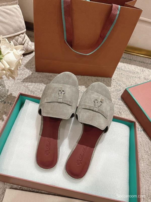 2025 Women LP Brown Suede Slippers LY00370