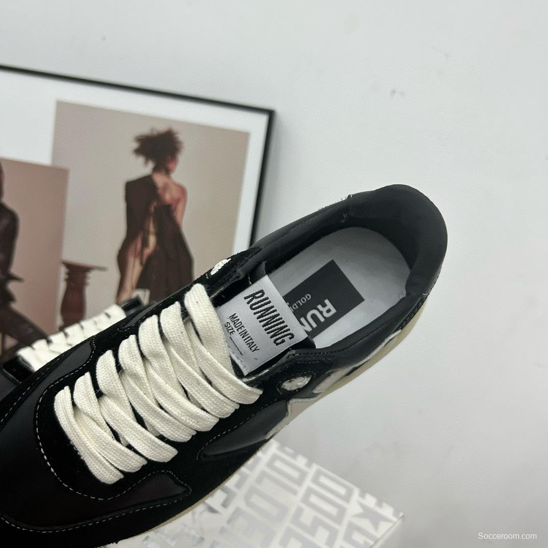 2024 Women GGDB Black White Leather Suede Sneakers
