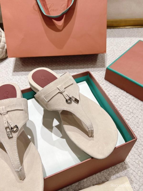 2025 LP Beige Suede Slippers LY00250