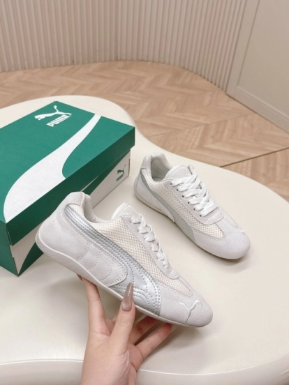 2025 Women Puma White Suede Mesh Casual Sneakers LY00280