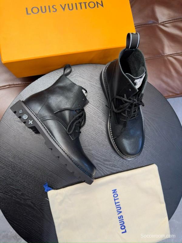 2024 Men Louis Vuitton Black Calf Leather Casual High Top MJ00440