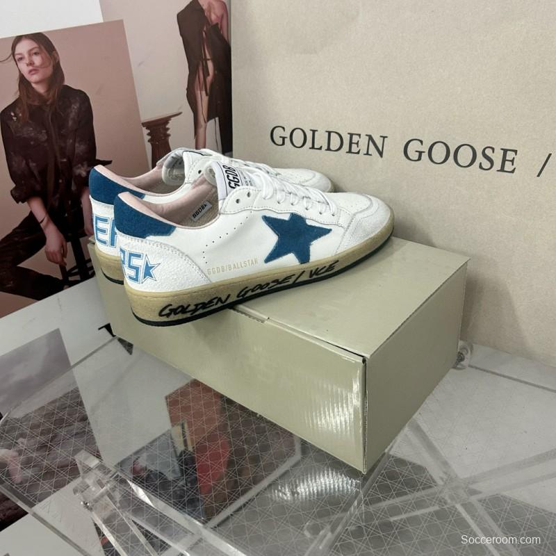2024 Unisex GGDB White Blue Leather Low Top Sneakers MJ00260