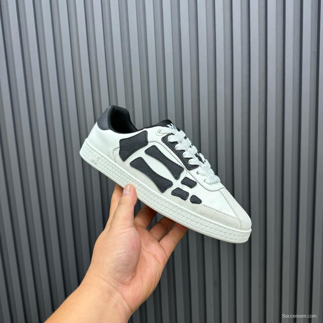 2024 Unisex Amiri White Black Leather Sneakers MJ00300