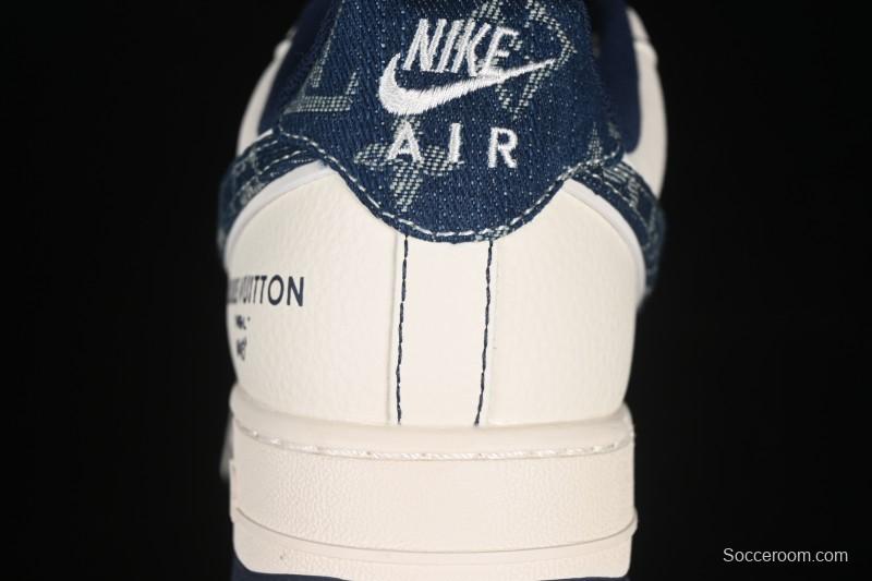 Nike Air Force 1 '07 Low LV Collaboration Dual-Tone Blue Denim Hook Low-Top Casual Sneakers - YX5066-342