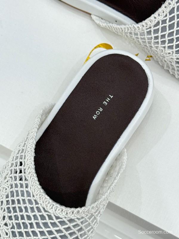 2025 Women Yves Saint Laurent White Mesh Slippers KFY00260