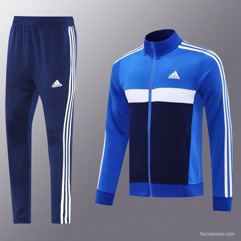 2025 Adidas Blue/Navy Full Zipper Jacket +Long Pants