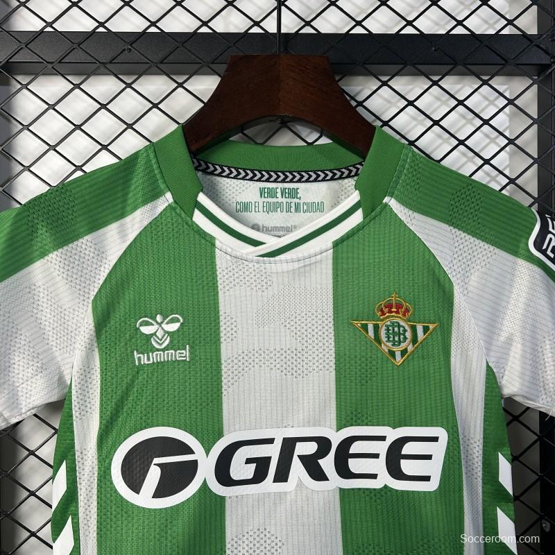 25/26 Kids Real Betis Home Size 16-28 Jersey