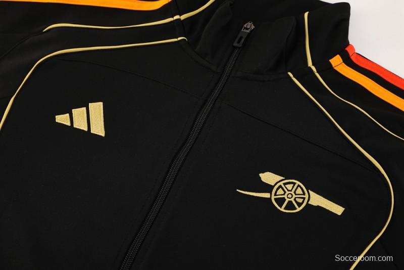 25/26 Arsenal Black Full Zipper Jacket + Long Pants