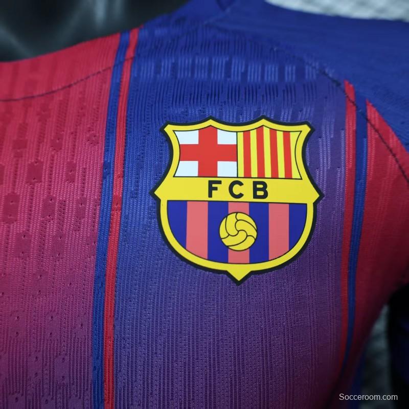Player Version 25/26 Barcelona Home Jersey Without Sponsor