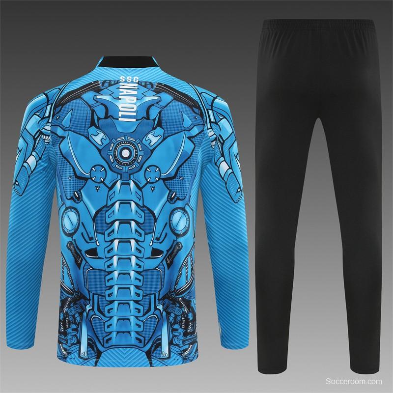 25/26 Napoli Light Blue Camouflage Half Zipper Jacket+Long Pants