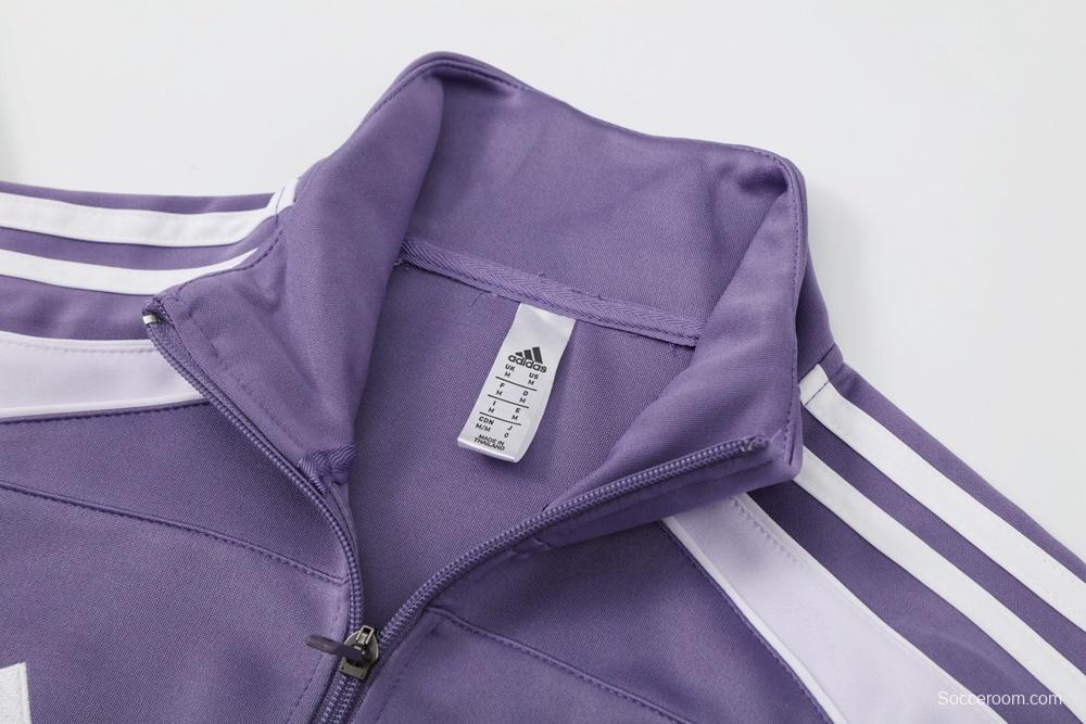 2025 Adidas Purple Full Zipper Jacket + Long Pants