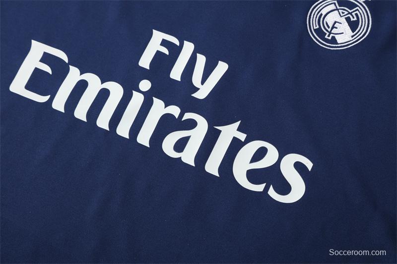 Retro 16/17 Real Madrid Royal Blue Half Zipper Jacket