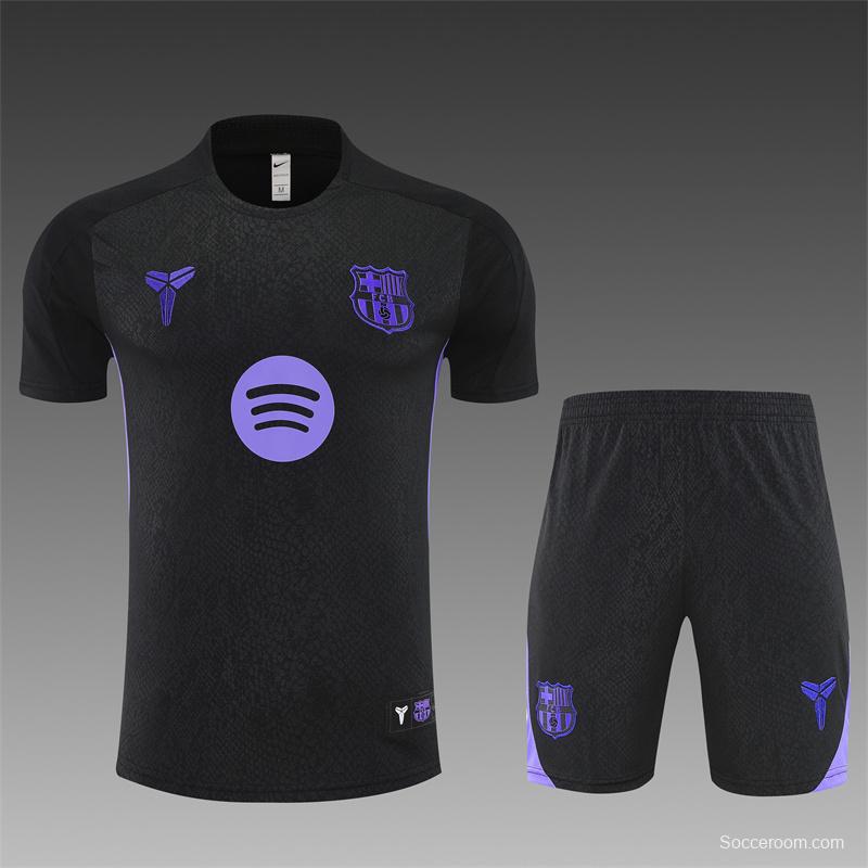 25/26 Barcelona Black Joint Edition with XS Short Sleeve+Soccer Shorts