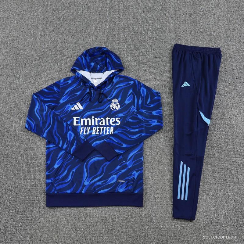 25/26 Real Madrid Blue Hoodie +Long Pants