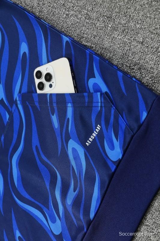 25/26 Real Madrid Blue Hoodie +Long Pants