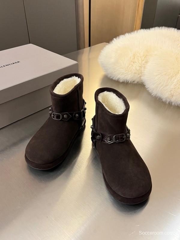 Balenciaga Fall Winter New Buckle Studded Snow Boots - LY00300