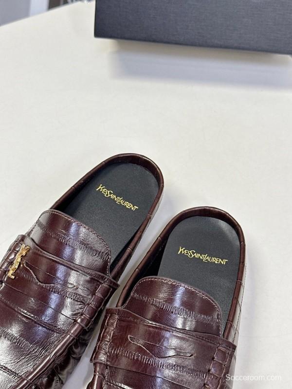 Saint Laurent 2025 SS Classic Loafer Mule Flats - KFY00320