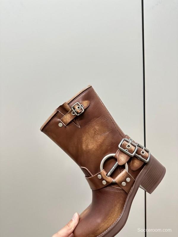 Miu Miu Fall/Winter 2025 Limited Edition Punk Style Martin Boots - LY00500