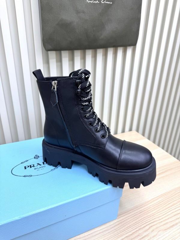 Prada 2025/SS Platform Martin Boots with Iconic Triangle Logo - LY0350