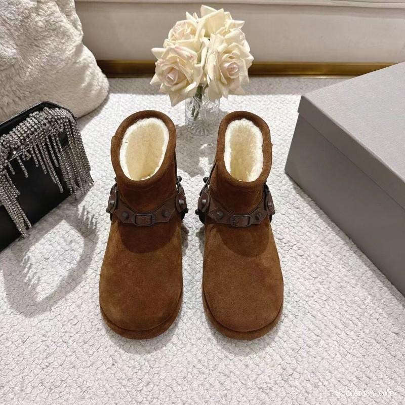 Balenciaga F022 Winter Wool Ankle Boots Snow Boots - F022