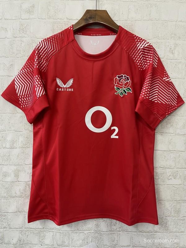 2026 England Red with Geometric Stripe Pattern Jersey