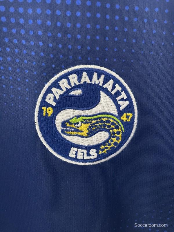 25/26 Parramatta Eels Blue with Gold Stripes Jersey