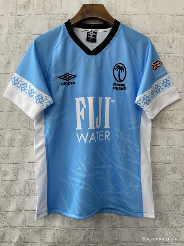 2026 Fiji Flying Fijians Sky Blue with Indigenous Patterns Jersey