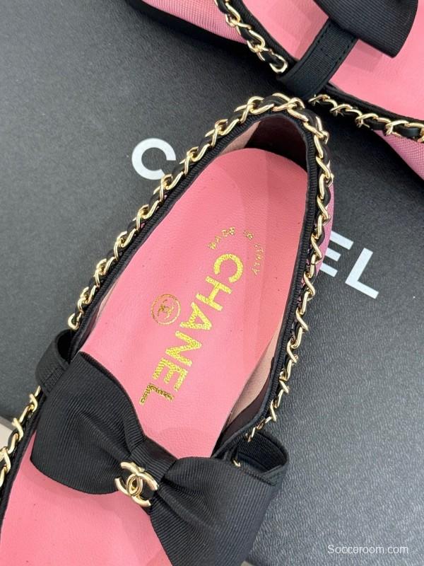 Chanel 2025 SS Hollow Chain Bow Mary Jane Shoes - KFY00290/KFY00300