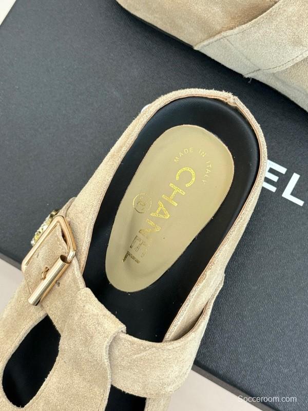 Chanel 2025 SS Minimalist Retro Birkenstock Sandals Half-Slip - KFY00280