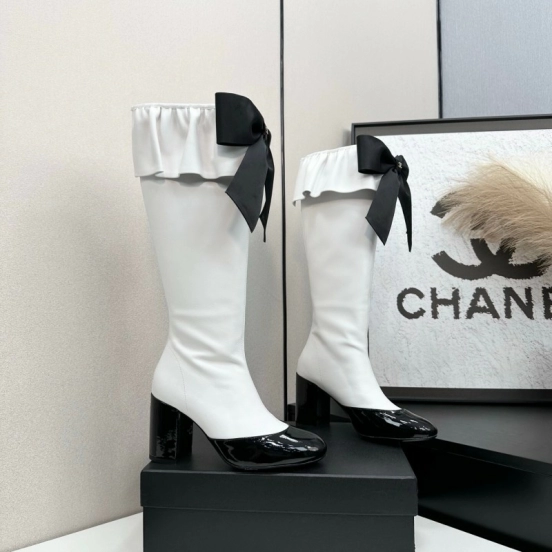 Chanel 2025/SS Bow Detail Block Heel Boots - LY00600