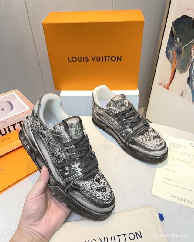 LV Trainer Basketball Series Washed Canvas Sneakers - LY00430