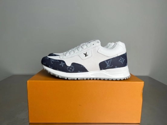 Lv Run Away Leather Round Toe Lace-Up Low Top Casual Shoes Men's - YC