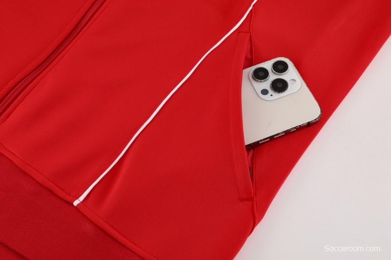 25/26 Bayern Munich Red Full Zipper Jacket+Long Pants
