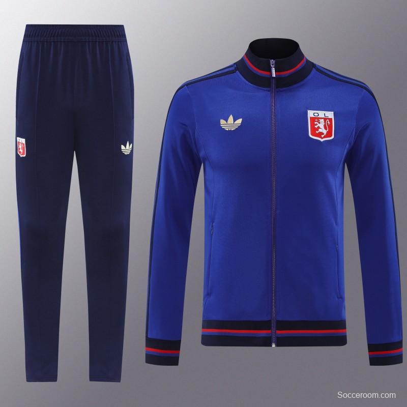 25/26 Olympique lyonnais/Lyon Blue Full Zipper Jacket+Long Pants