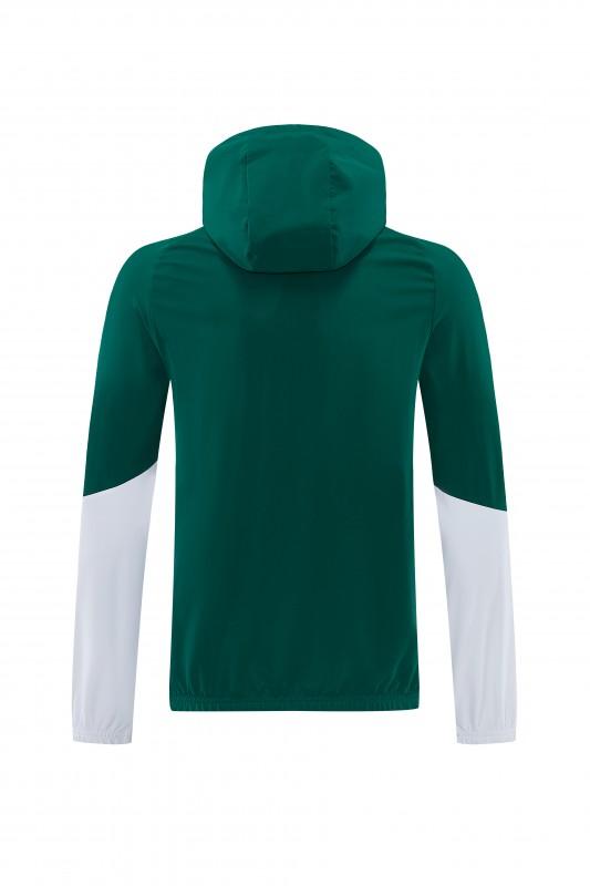 2026 Italy Green Hoodie Full Zipper Windbreaker + Long Pants