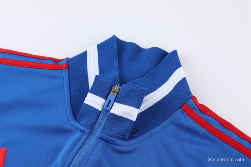 2026 Adidas Blue Full Zipper Jacket + Black Long Pants