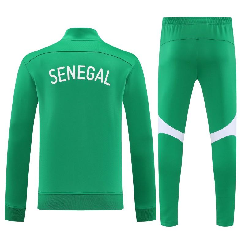 26/27 Senegal Green & White  Full Zipper Jacket Tracksuit + Long Pants
