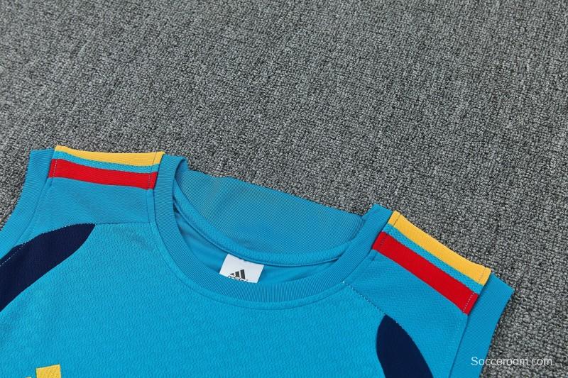26/27 Spain Light Blue Sleeveless Training Vest +Soccer Shorts