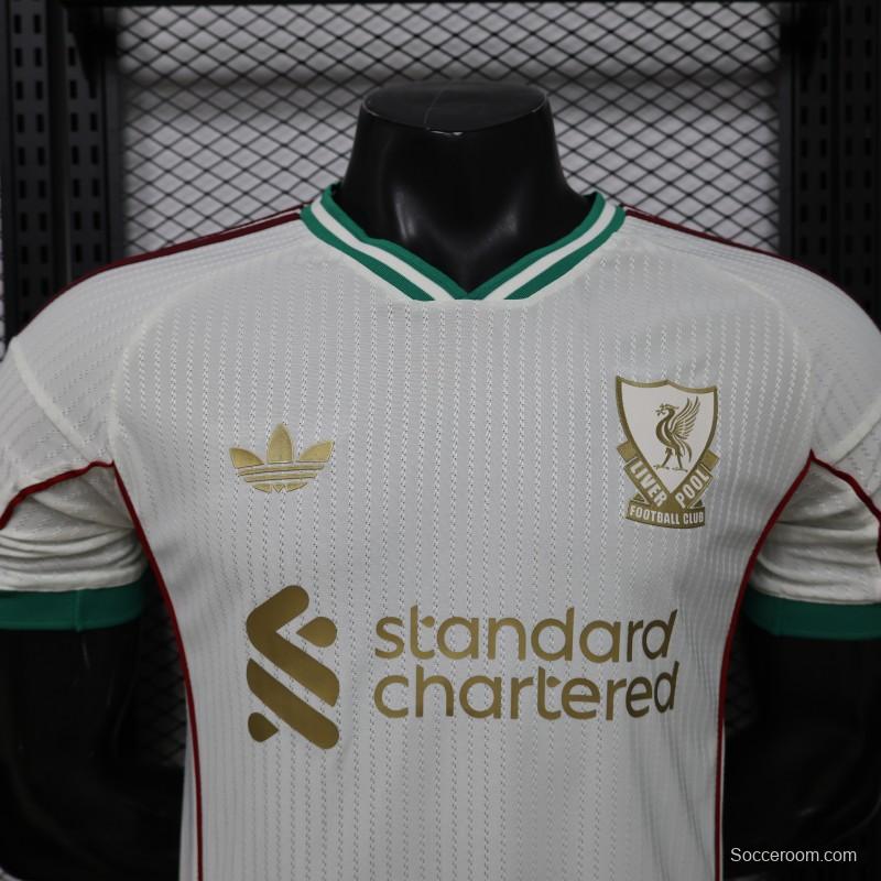 Player Version 26/27 Liverpool FC Off-White with Gold Crest  Special Edition Away Jersey