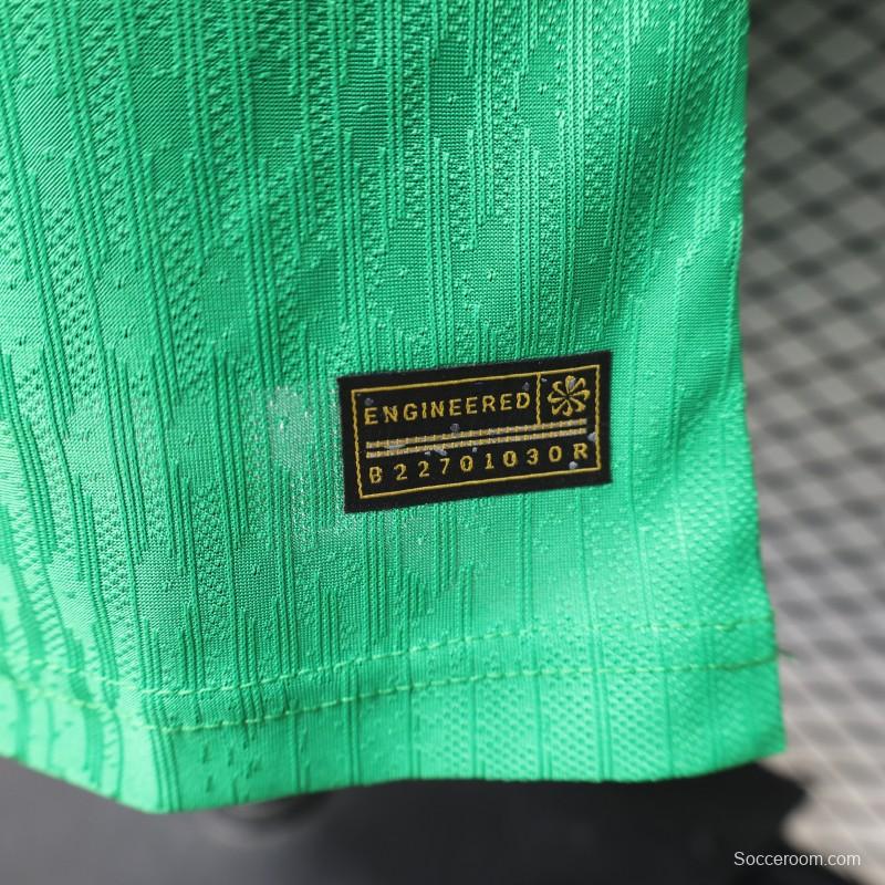 Player Version 2026 Brazil Green with Wave Texture Away Jersey