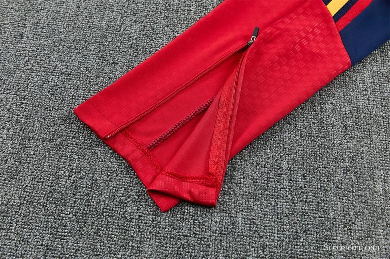26/27 Spain Home Red Half Zipper Jacket Tracksuit + Long Pants