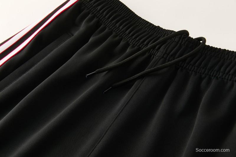 2026/27 Manchester United Black Grunge Splatter Paint Full Zipper Jacket Tracksuit + Long Pants