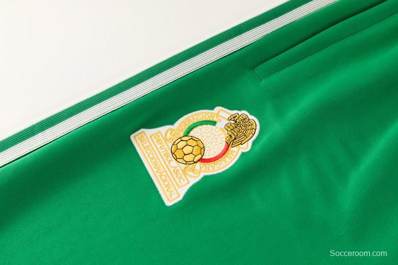 2026/27 Mexico  Green & Red Retro Full Zipper Jacket Tracksuit + Long Pants (Adidas Originals)
